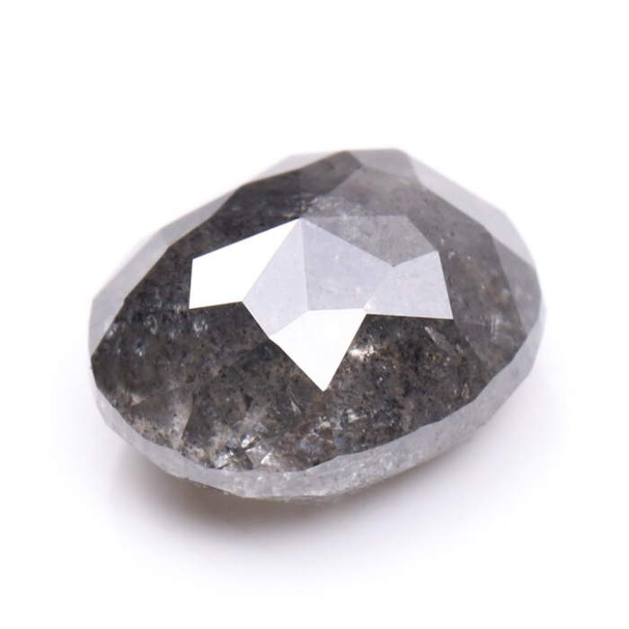 0.83 CT Salt And Pepper Oval Cut Natural Full Cut Diamond