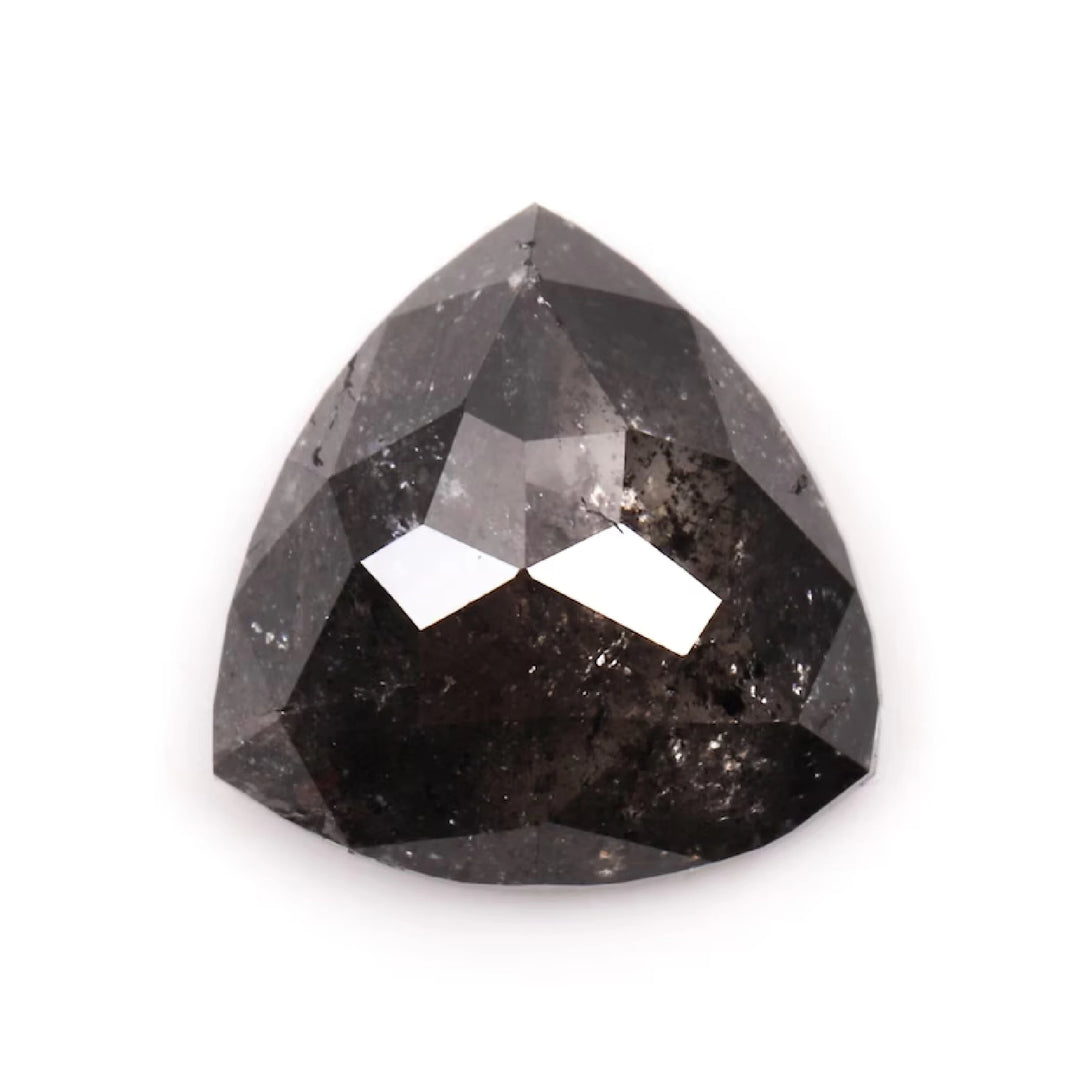 0.85 CT Salt and Pepper Trillion Cut Diamond