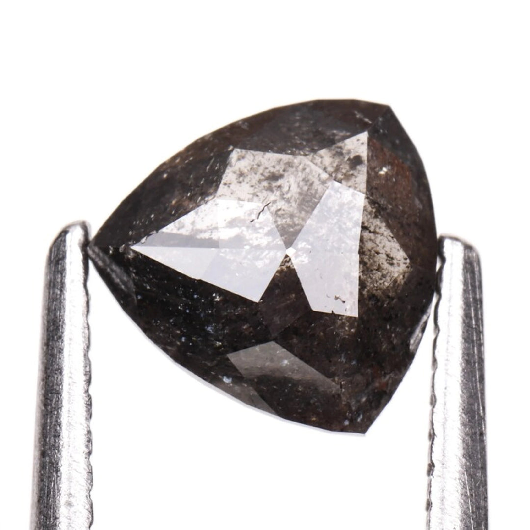 0.85 CT Salt and Pepper Trillion Cut Diamond