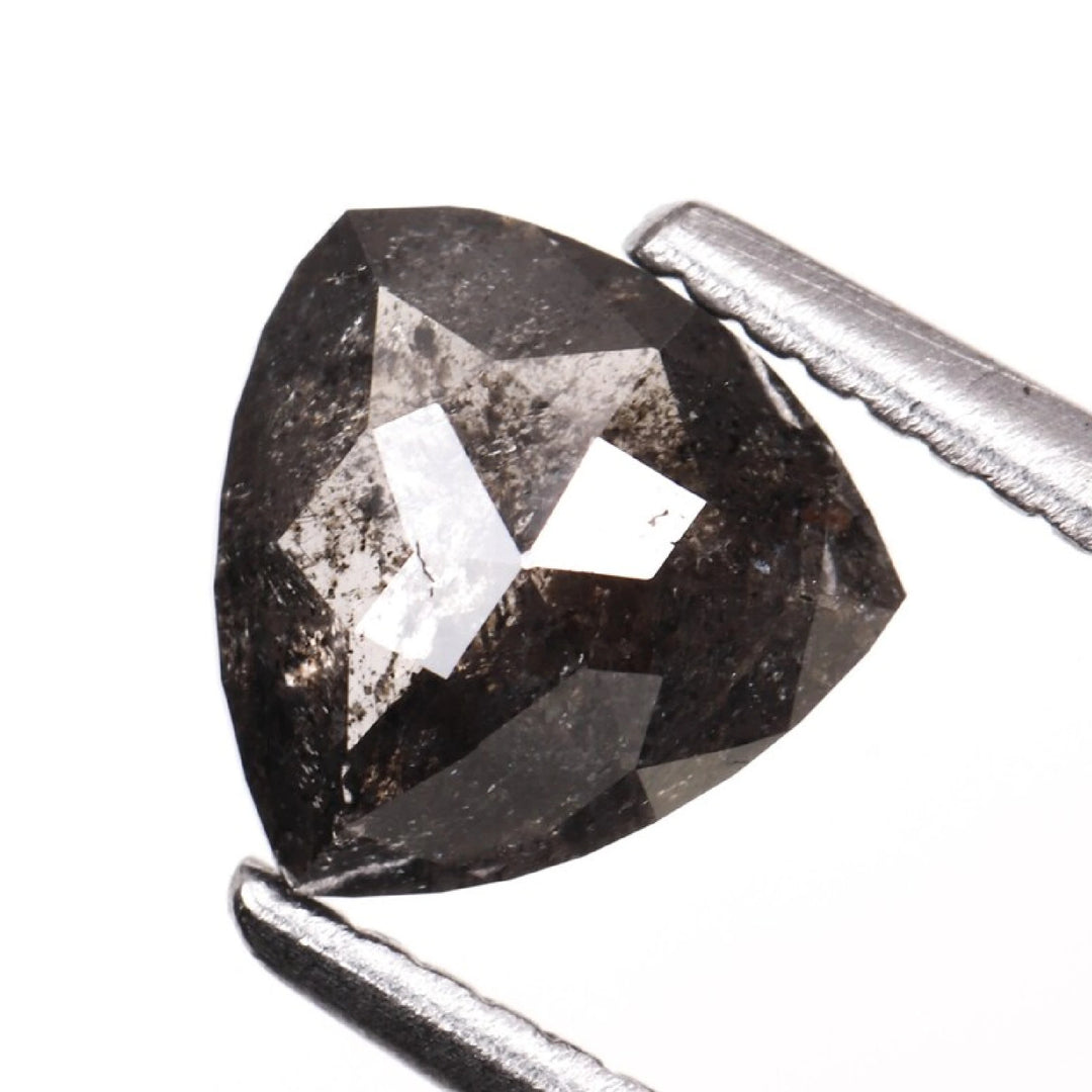 0.85 CT Salt and Pepper Trillion Cut Diamond