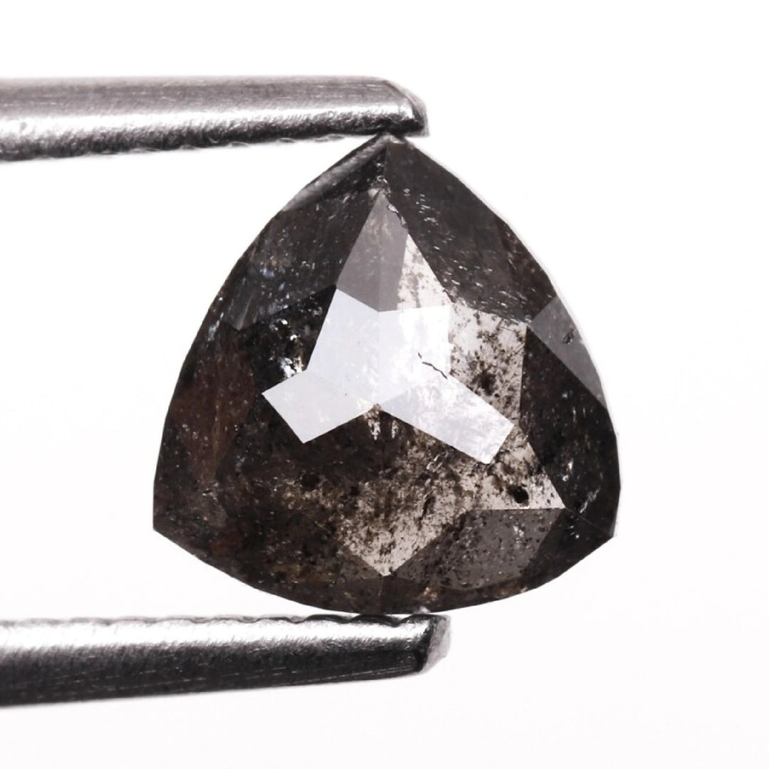 0.85 CT Salt and Pepper Trillion Cut Diamond