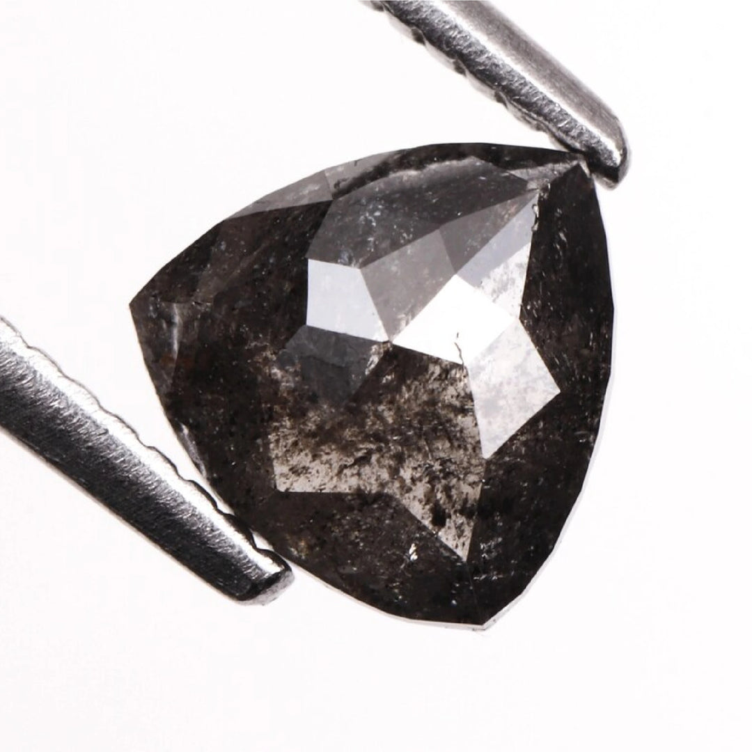 0.85 CT Salt and Pepper Trillion Cut Diamond