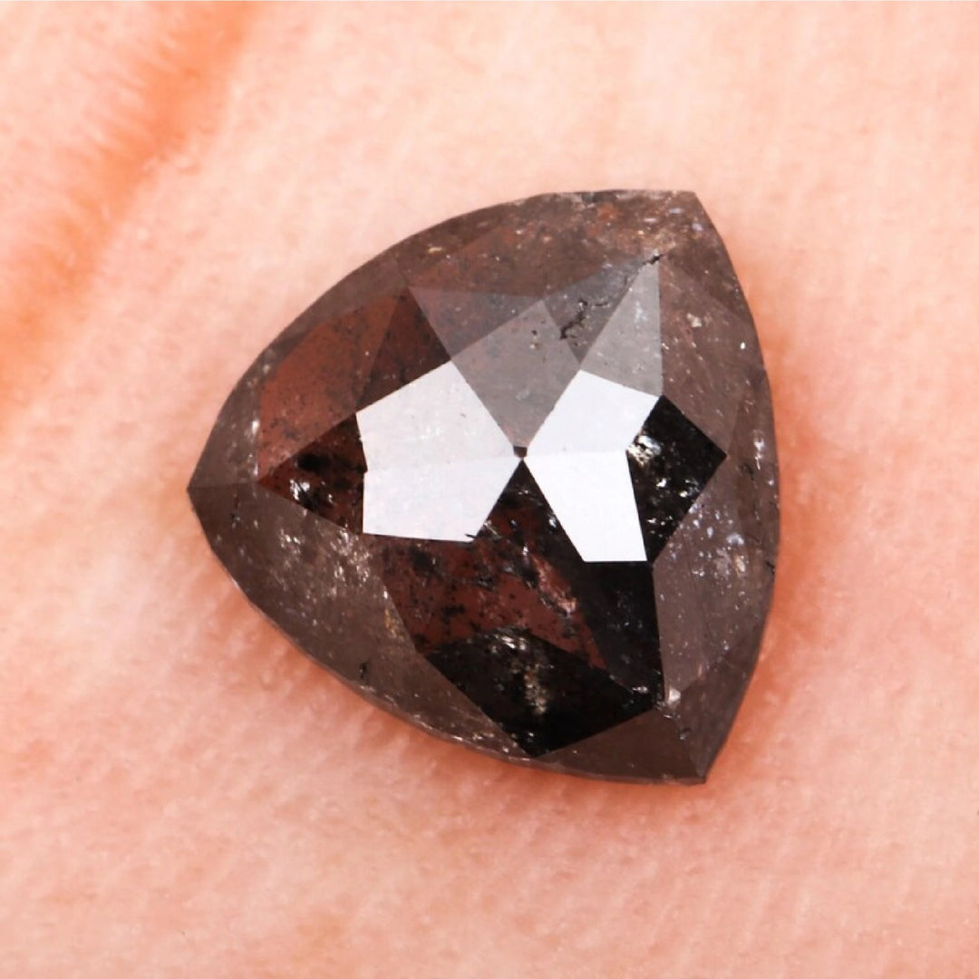 0.85 CT Salt and Pepper Trillion Cut Diamond