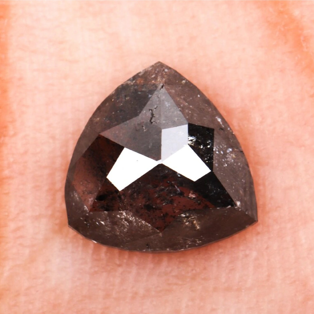 0.85 CT Salt and Pepper Trillion Cut Diamond