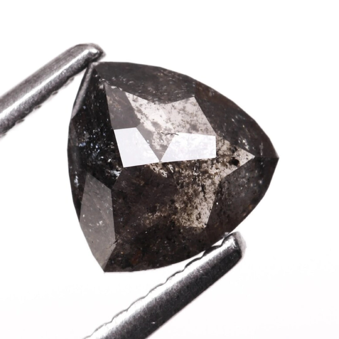 0.85 CT Salt and Pepper Trillion Cut Diamond