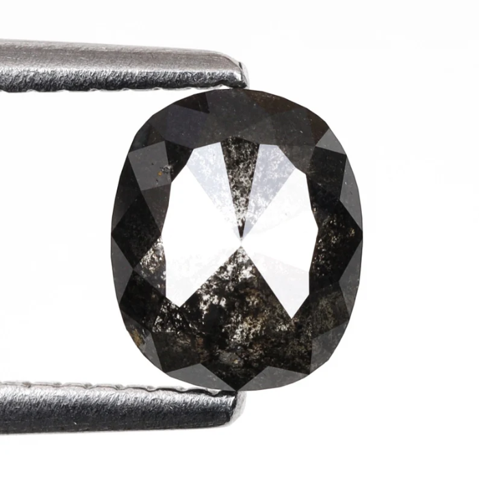 0.87 CT Salt And Pepper Oval Cut Earth Mined Diamond