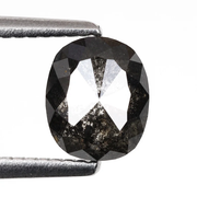 0.87 CT Salt And Pepper Oval Cut Earth Mined Diamond