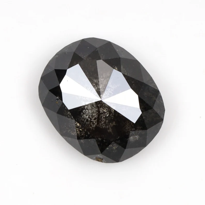 0.87 CT Salt And Pepper Oval Cut Earth Mined Diamond