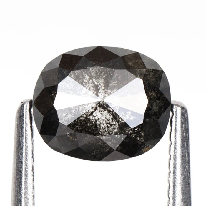 0.87 CT Salt And Pepper Oval Cut Earth Mined Diamond