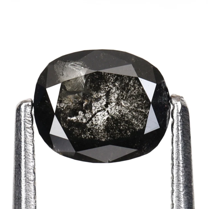 0.87 CT Salt And Pepper Oval Cut Earth Mined Diamond