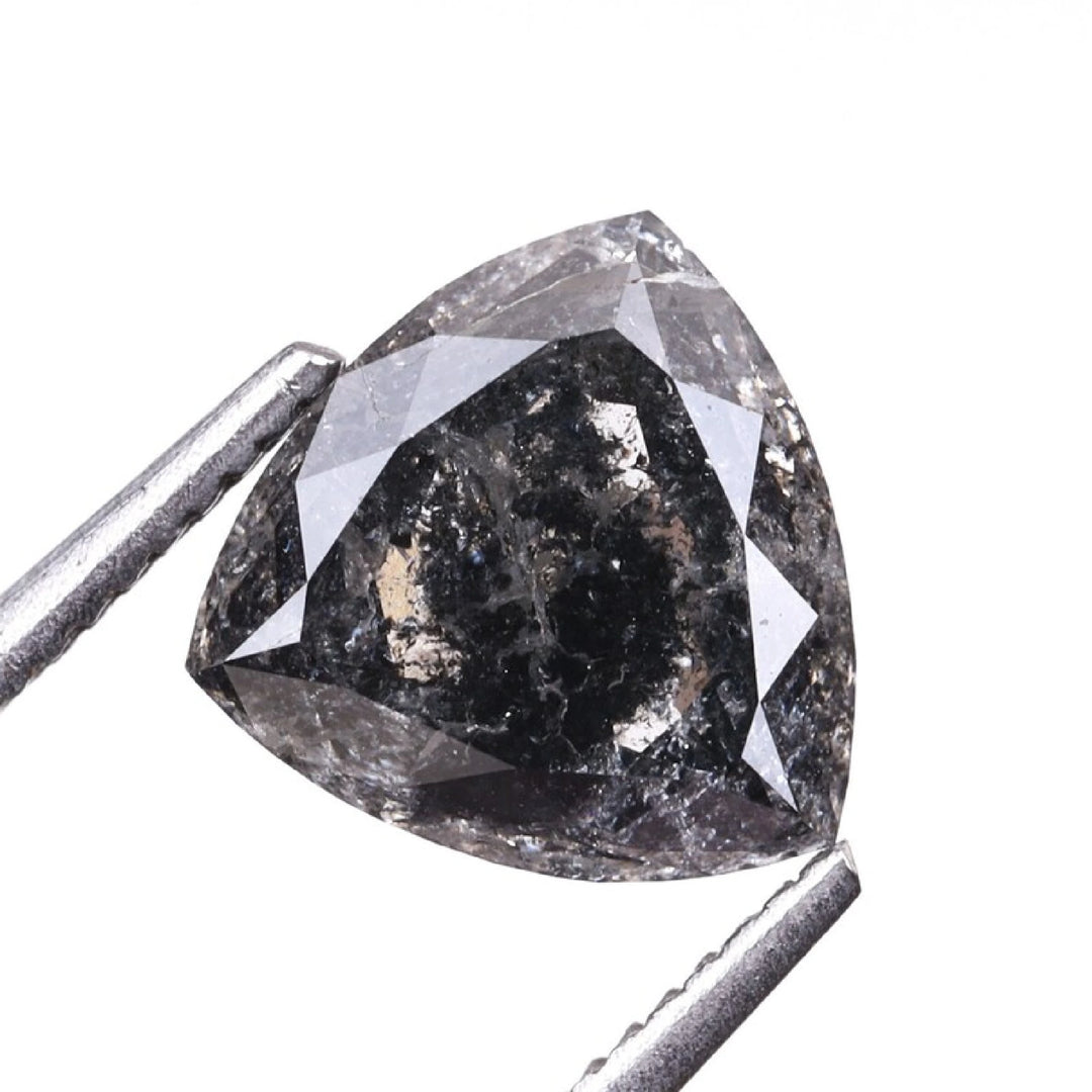 0.87 CT Salt and Pepper Trillion Cut Diamond