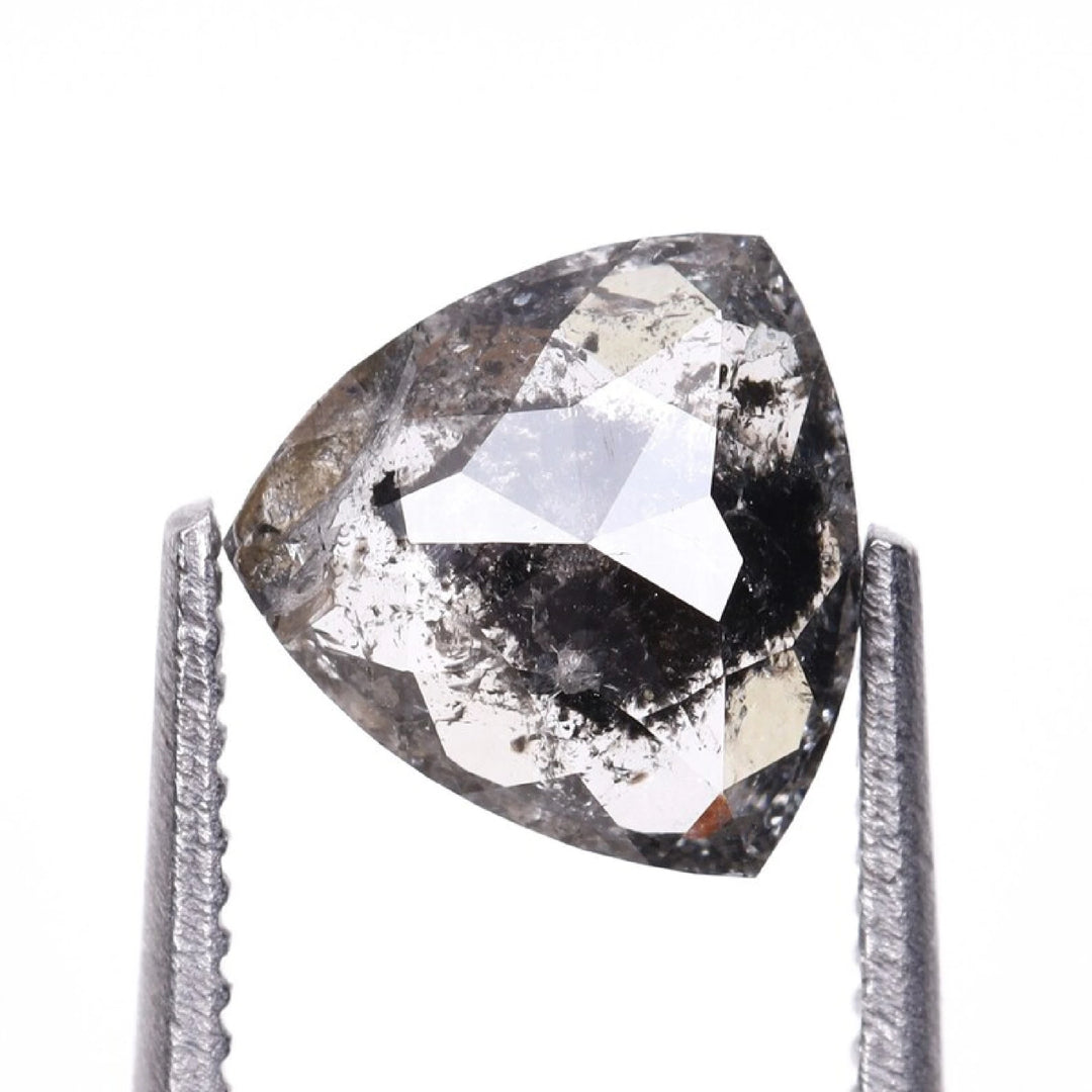 0.87 CT Salt and Pepper Trillion Cut Diamond