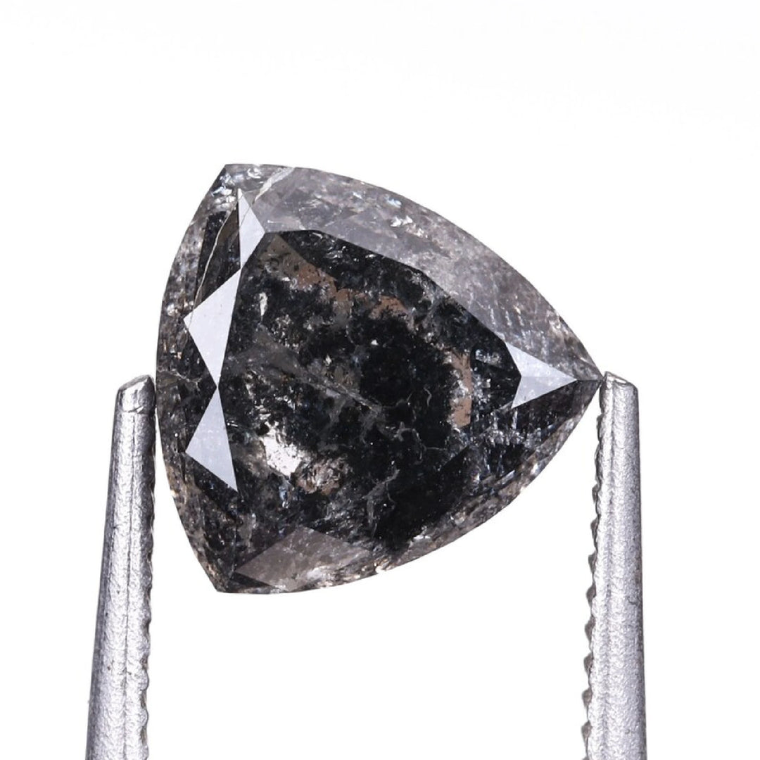 0.87 CT Salt and Pepper Trillion Cut Diamond