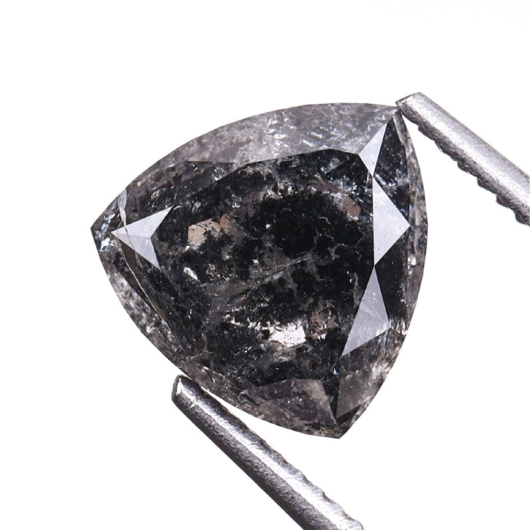 0.87 CT Salt and Pepper Trillion Cut Diamond