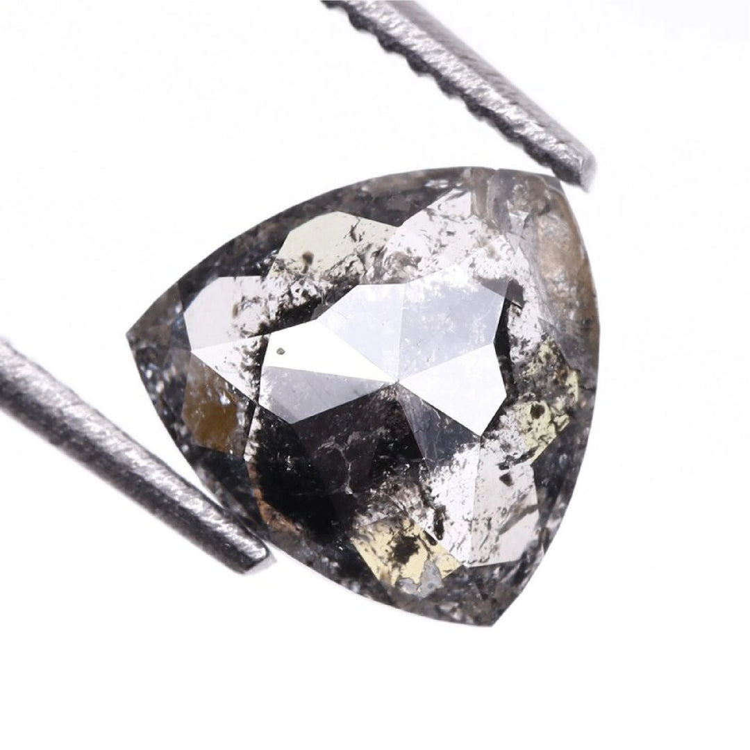 0.87 CT Salt and Pepper Trillion Cut Diamond