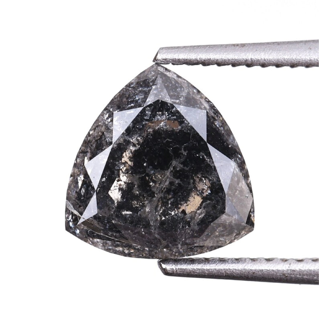 0.87 CT Salt and Pepper Trillion Cut Diamond