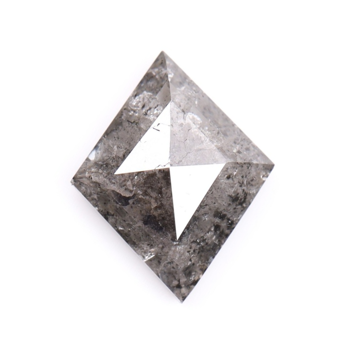 0.90 CT Kite Cut Natural Salt and Pepper Diamond - Minimal Carbon