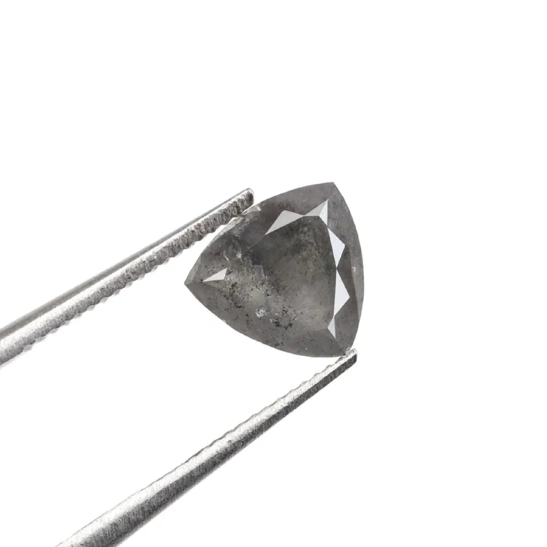 0.91 CT Salt and Pepper Trillion Cut Diamond