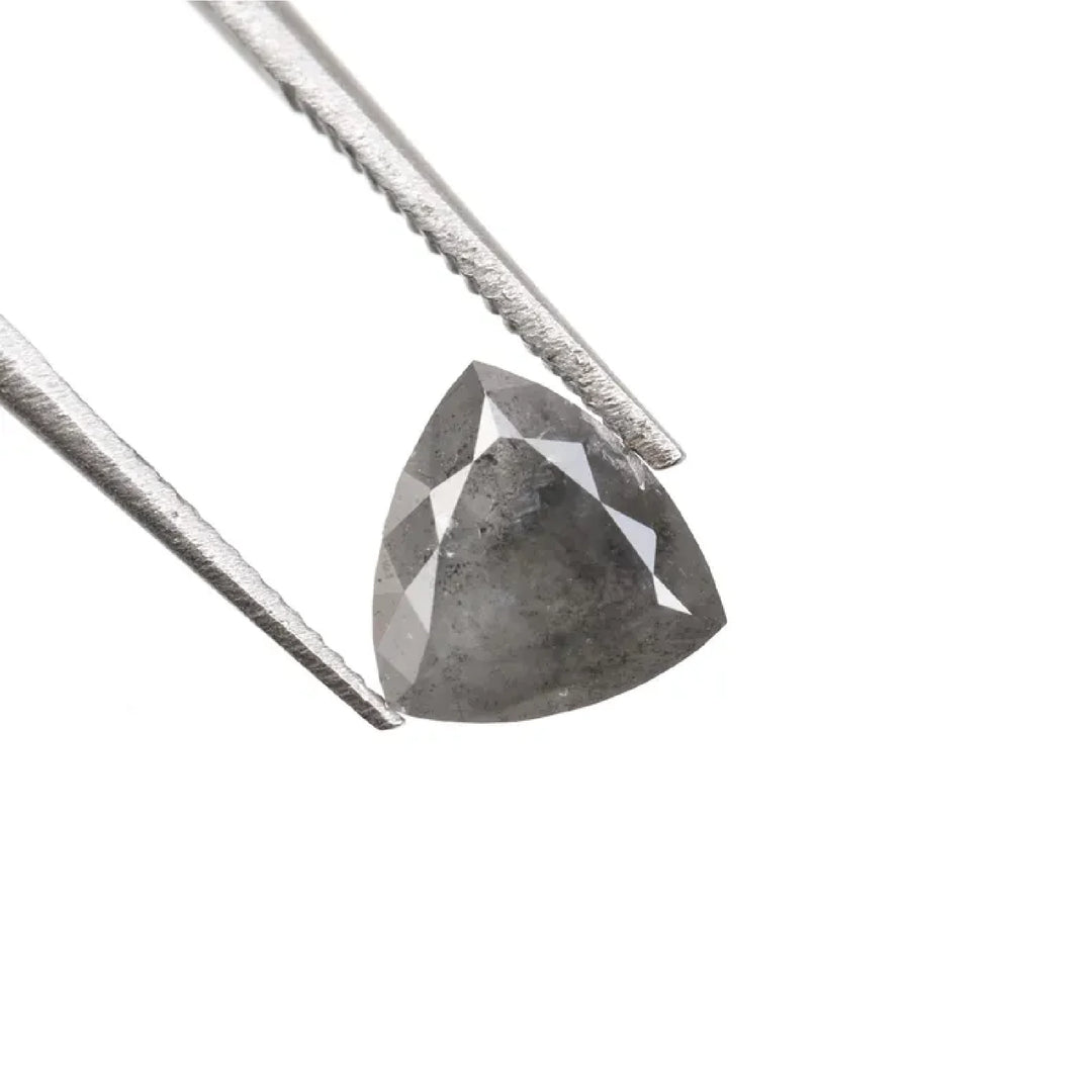 0.91 CT Salt and Pepper Trillion Cut Diamond