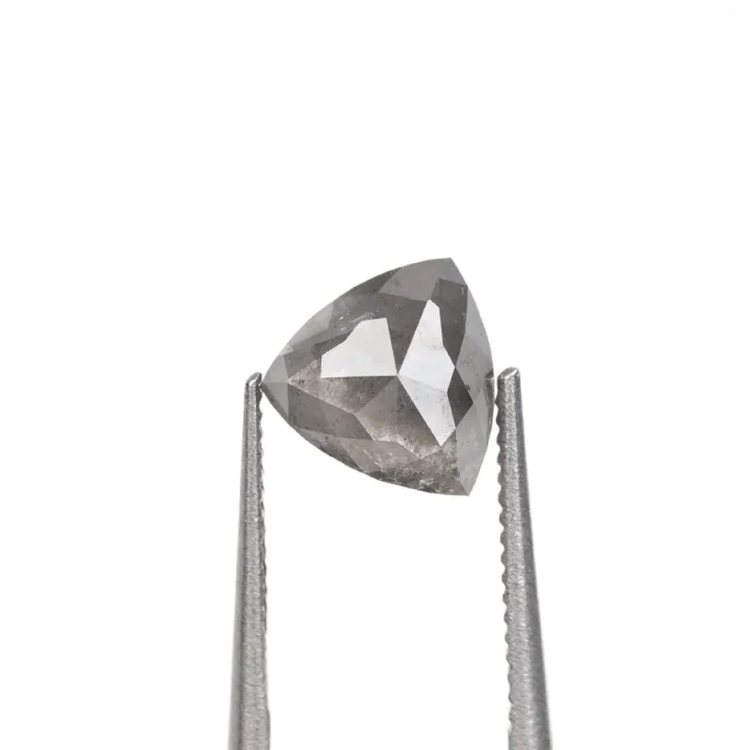 0.91 CT Salt and Pepper Trillion Cut Diamond