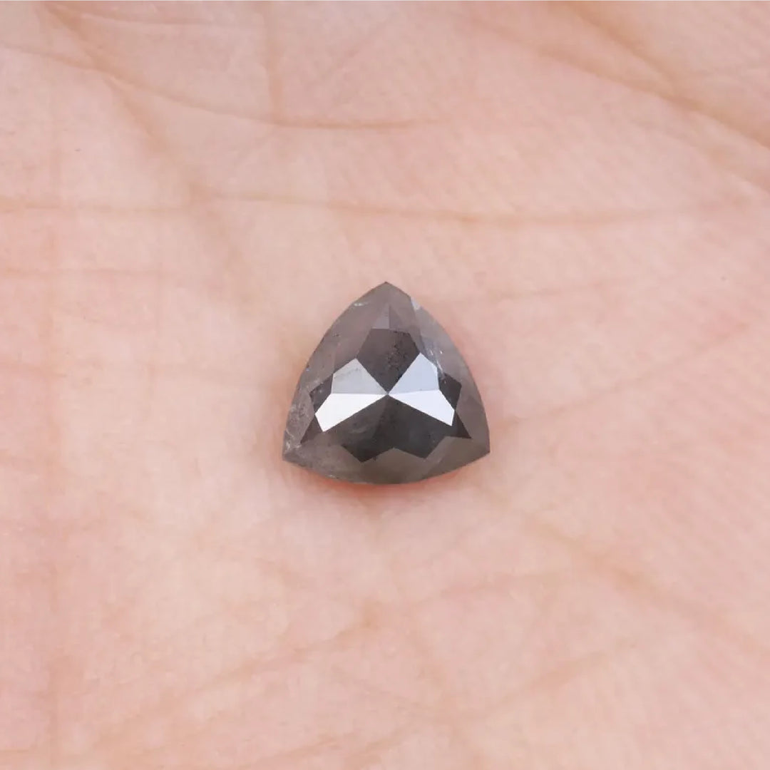 0.91 CT Salt and Pepper Trillion Cut Diamond