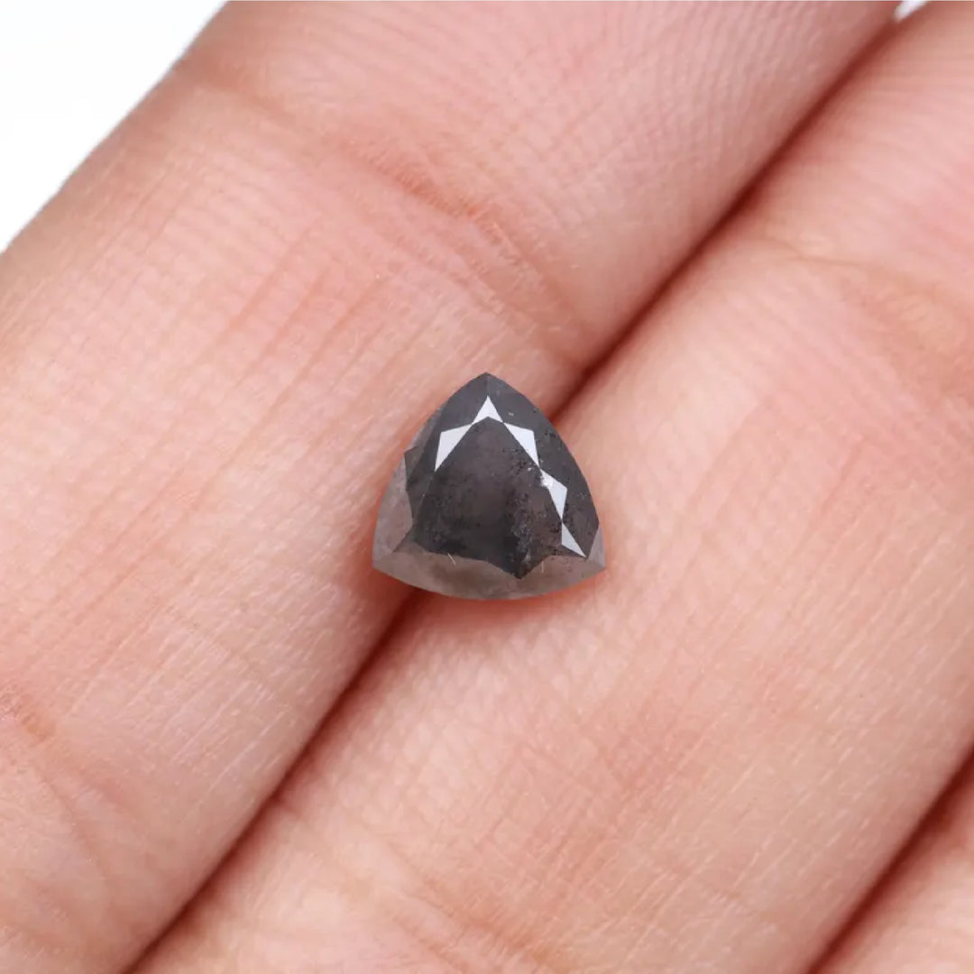 0.91 CT Salt and Pepper Trillion Cut Diamond