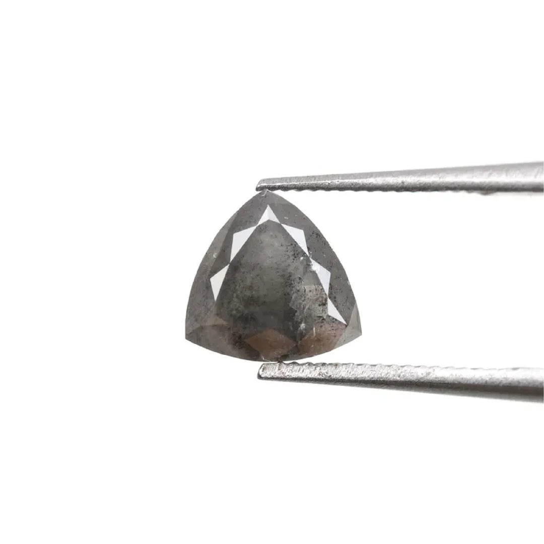 0.91 CT Salt and Pepper Trillion Cut Diamond