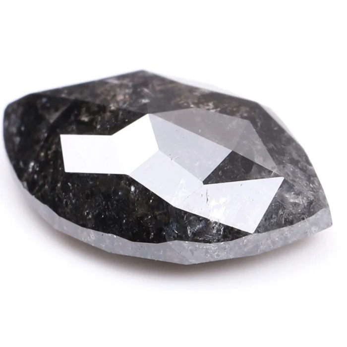 0.92 CT Marquise Cut Natural Salt And Pepper Diamond - Minimal Carbon