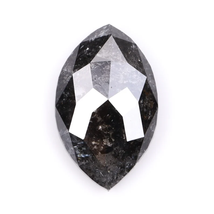 0.92 CT Marquise Cut Natural Salt And Pepper Diamond - Minimal Carbon