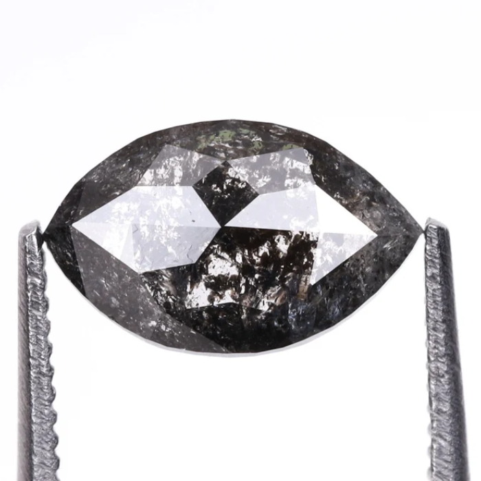 0.92 CT Marquise Cut Natural Salt And Pepper Diamond - Minimal Carbon