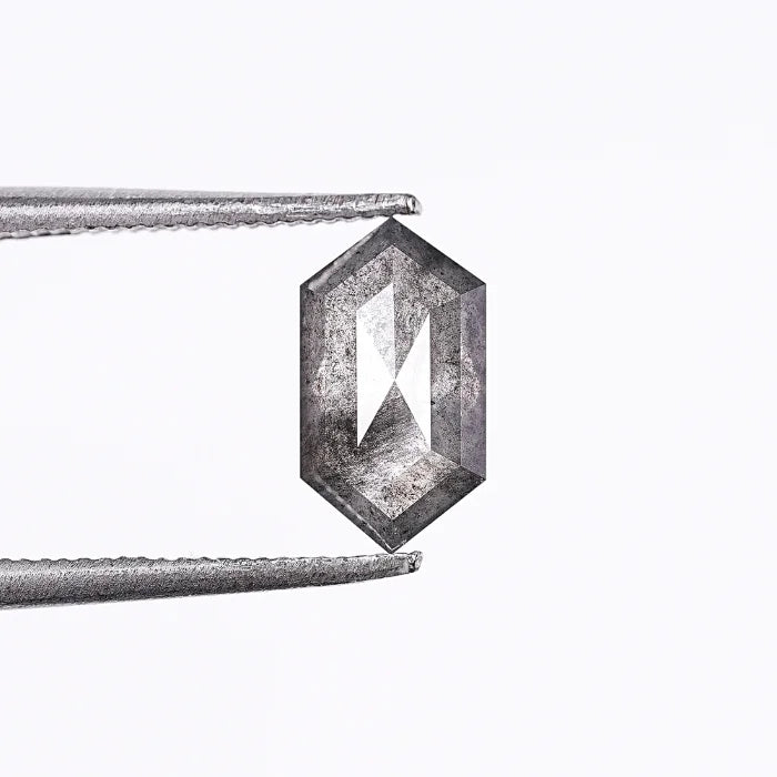 0.94 CT, Hexagon Cut Salt & Pepper Diamond Loose
