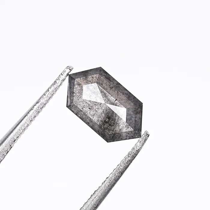 0.94 CT, Hexagon Cut Salt & Pepper Diamond Loose