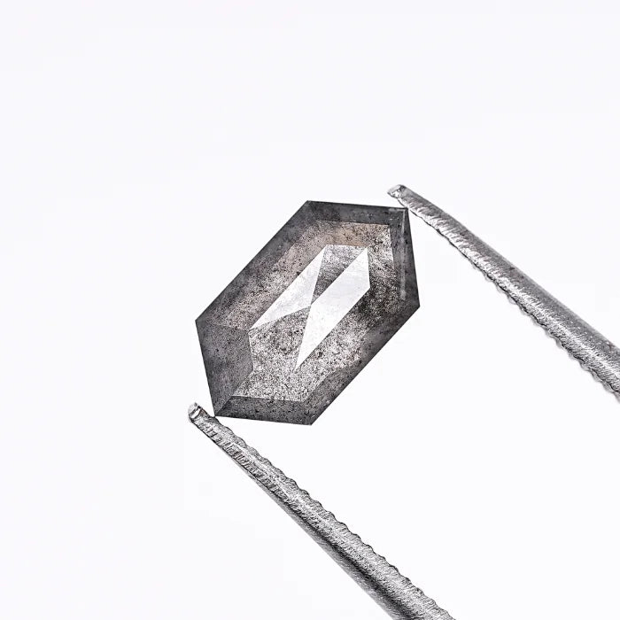 0.94 CT, Hexagon Cut Salt & Pepper Diamond Loose