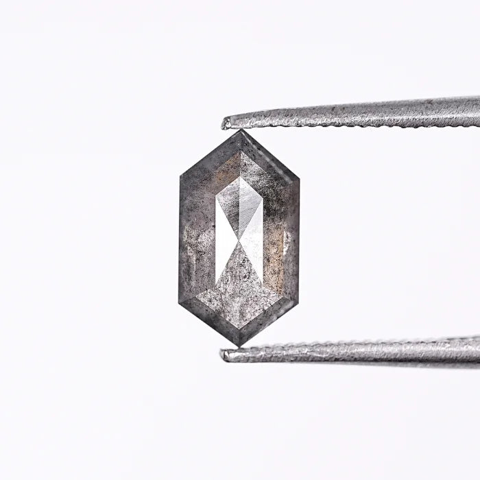 0.94 CT, Hexagon Cut Salt & Pepper Diamond Loose