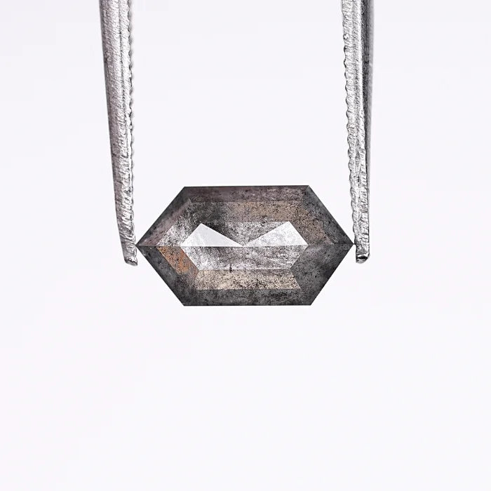 0.94 CT, Hexagon Cut Salt & Pepper Diamond Loose