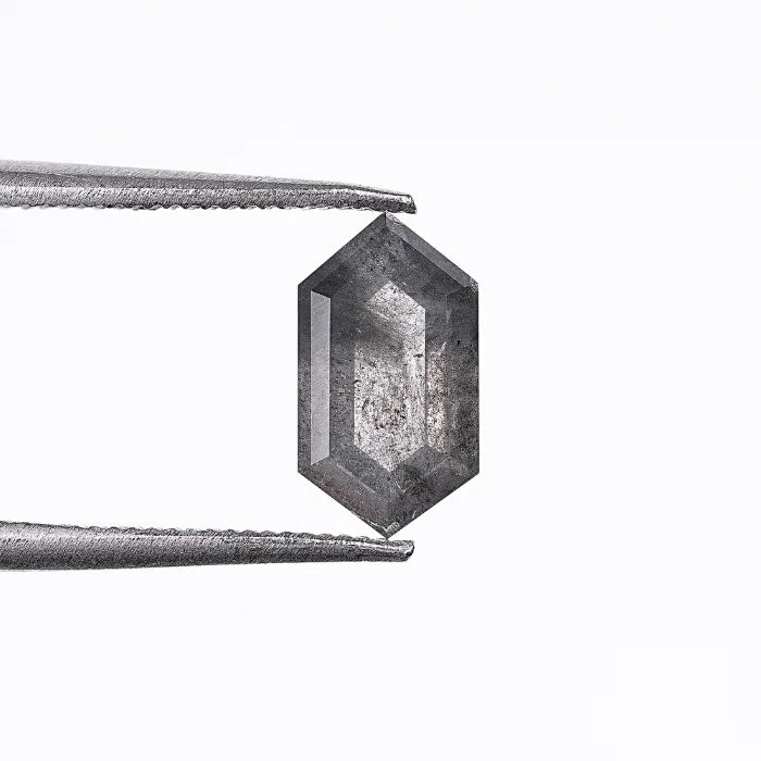 0.94 CT, Hexagon Cut Salt & Pepper Diamond Loose
