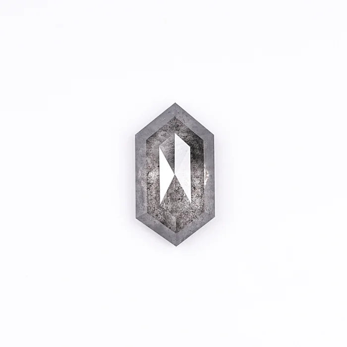 0.94 CT, Hexagon Cut Salt & Pepper Diamond Loose