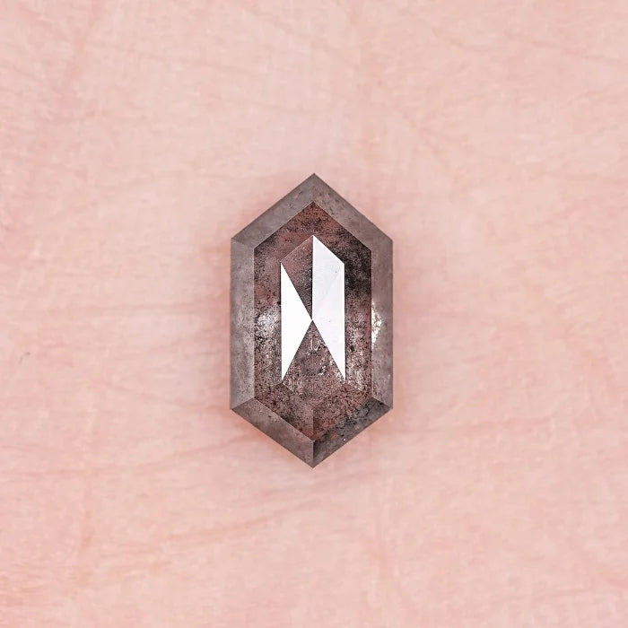 0.94 CT, Hexagon Cut Salt & Pepper Diamond Loose