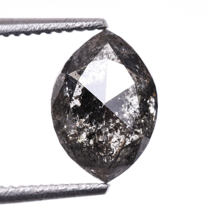 0.95 CT Marquise Cut Natural Loose Salt And Pepper Diamond - Minimal Carbon
