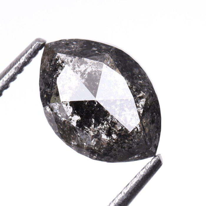 0.95 CT Marquise Cut Natural Loose Salt And Pepper Diamond - Minimal Carbon
