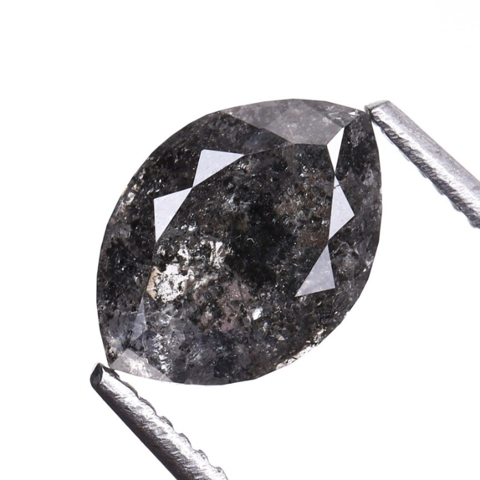 0.95 CT Marquise Cut Natural Loose Salt And Pepper Diamond - Minimal Carbon
