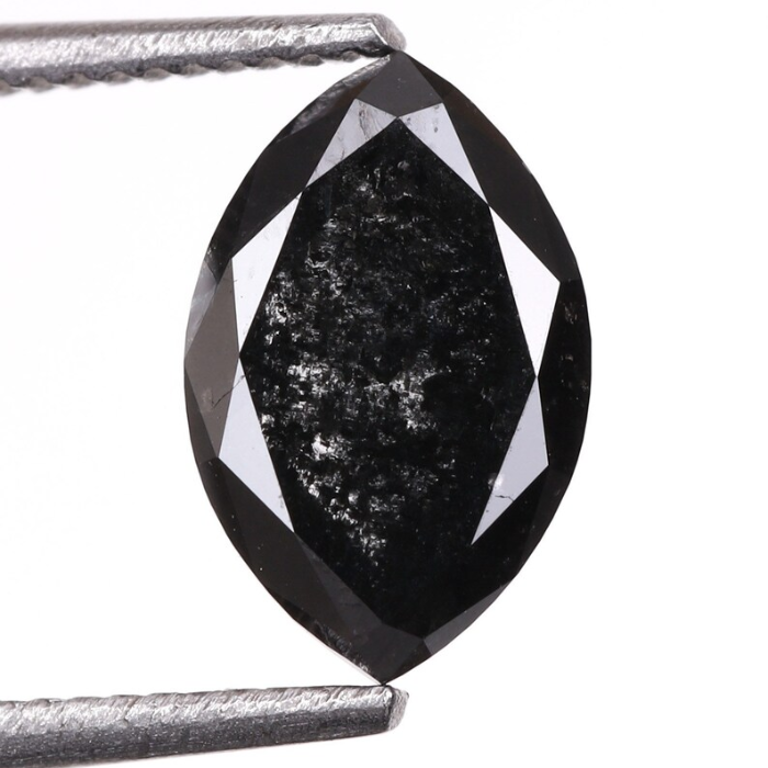 salt and pepper black marquise cut diamond
