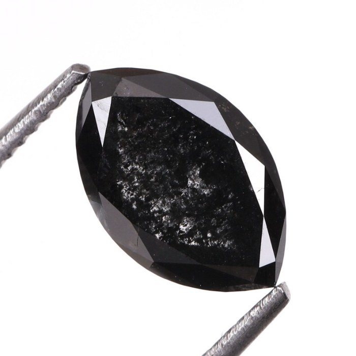 salt and pepper black marquise cut diamond
