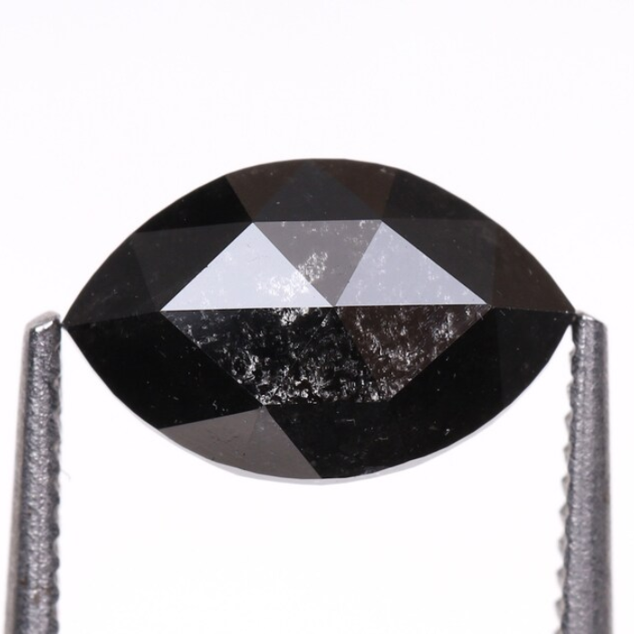 salt and pepper black marquise cut diamond