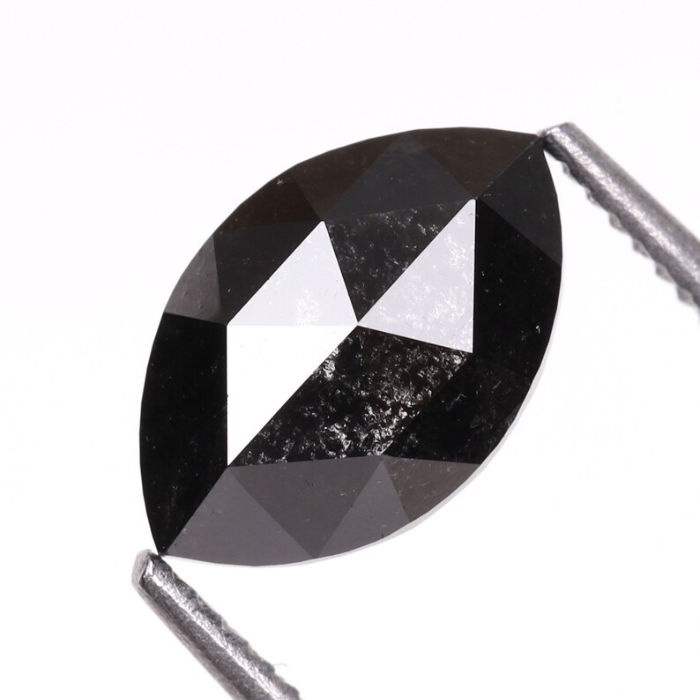 salt and pepper black marquise cut diamond