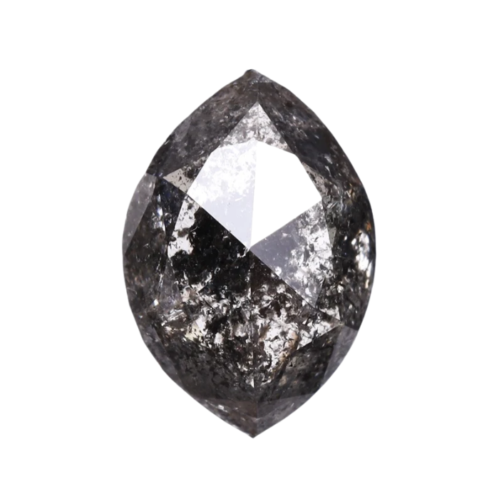 0.95 CT Marquise Cut Salt And Pepper Diamond - Minimal Carbon