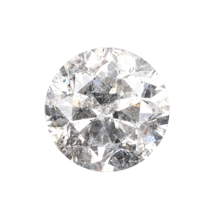 0.95 CT Round Brilliant Cut Salt and Pepper Diamond - Minimal Carbon