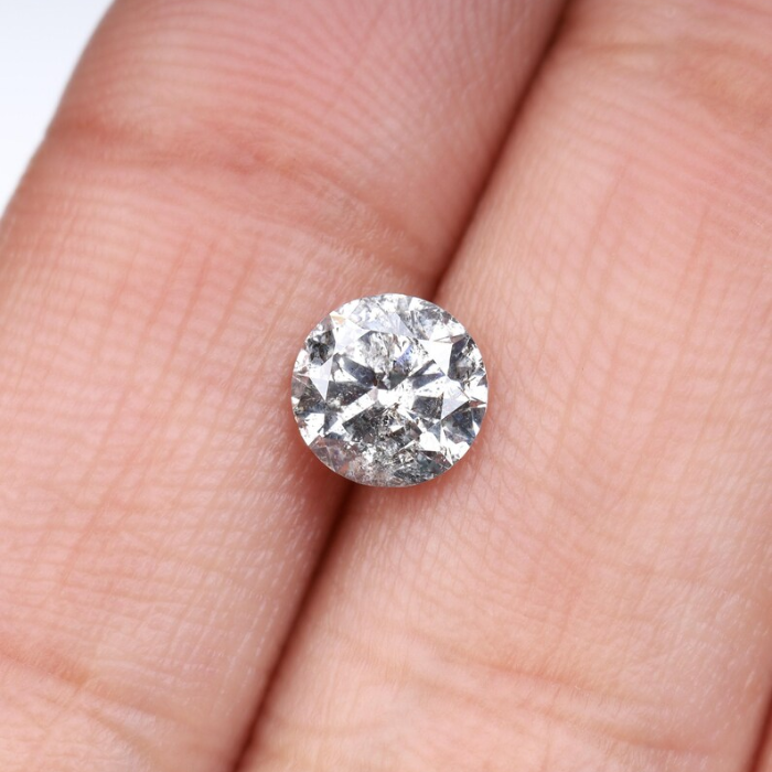 Salt And Pepper Diamond Round Brilliant Cut Diamond