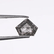 0.99 CT, Pentagon Cut Salt Pepper Diamond, Geometric Natural Loose Diamond - Minimal Carbon