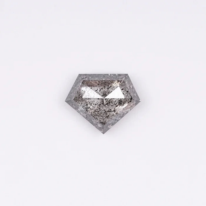 0.99 CT, Pentagon Cut Salt Pepper Diamond, Geometric Natural Loose Diamond